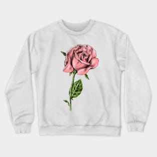 Rose Print Crewneck Sweatshirt